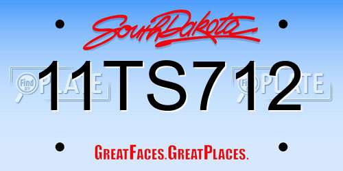 11TS712 South Dakota License Plate