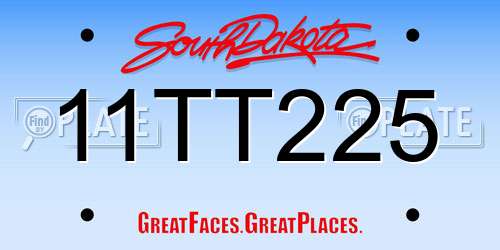 11TT225 South Dakota License Plate