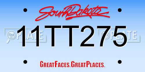 11TT275 South Dakota License Plate