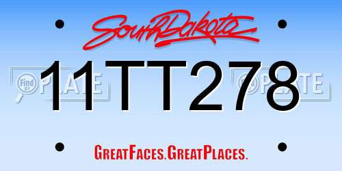 11TT278 South Dakota License Plate