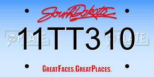 11TT310 South Dakota License Plate