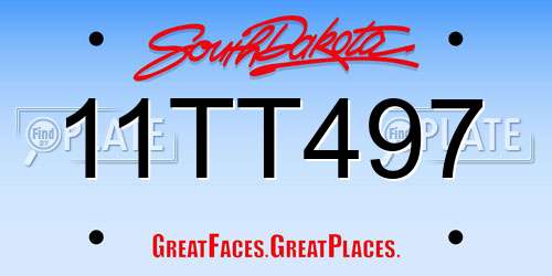 11TT497 South Dakota License Plate