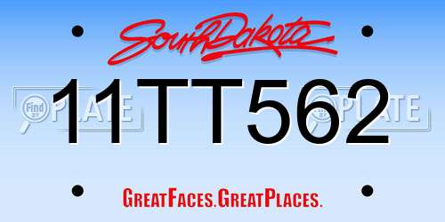 11TT562 South Dakota License Plate