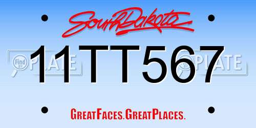 11TT567 South Dakota License Plate