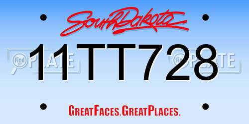 11TT728 South Dakota License Plate