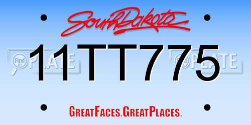 11TT775 South Dakota License Plate