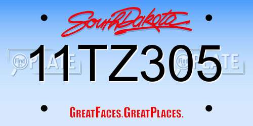 11TZ305 South Dakota License Plate
