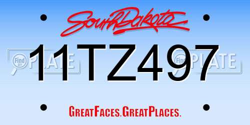 11TZ497 South Dakota License Plate