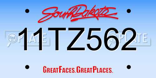 11TZ562 South Dakota License Plate