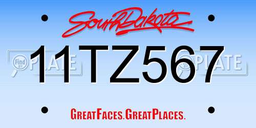 11TZ567 South Dakota License Plate