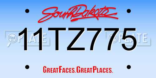 11TZ775 South Dakota License Plate
