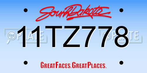 11TZ778 South Dakota License Plate