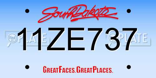 11ZE737 South Dakota License Plate