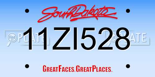 11ZI528 South Dakota License Plate