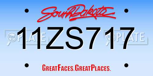 11ZS717 South Dakota License Plate