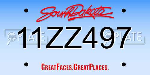 11ZZ497 South Dakota License Plate