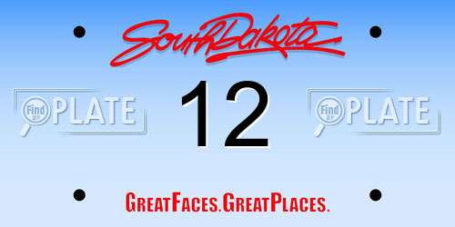12 South Dakota License Plate