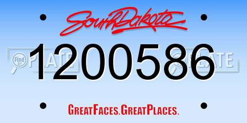 1200586 South Dakota License Plate