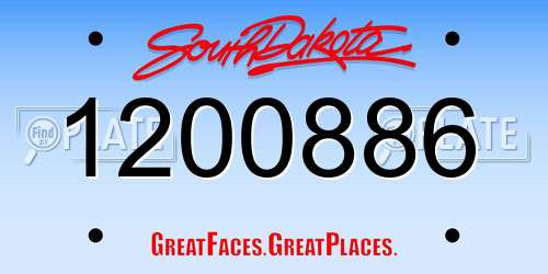 1200886 South Dakota License Plate