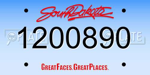 1200890 South Dakota License Plate