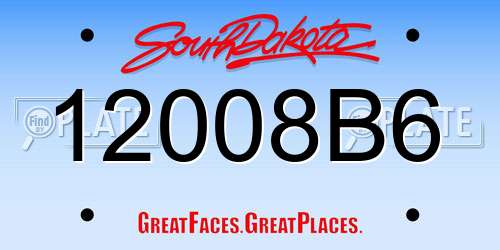 12008B6 South Dakota License Plate
