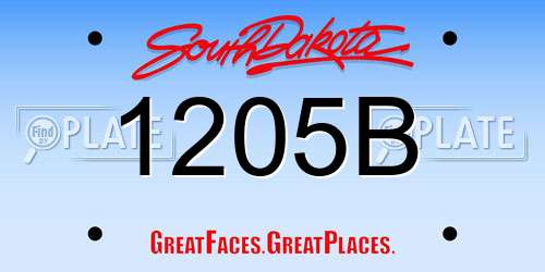 1205B South Dakota License Plate