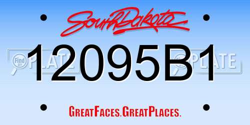 12095B1 South Dakota License Plate
