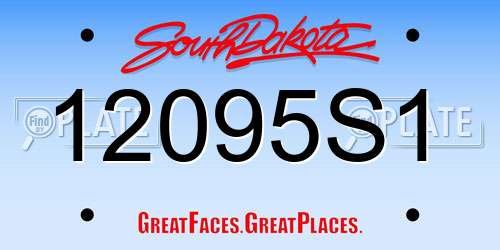 12095S1 South Dakota License Plate