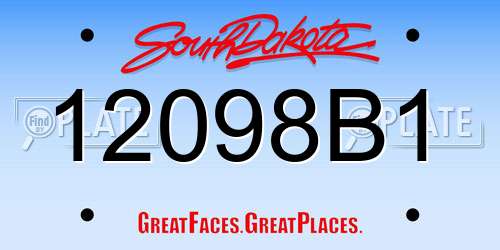12098B1 South Dakota License Plate