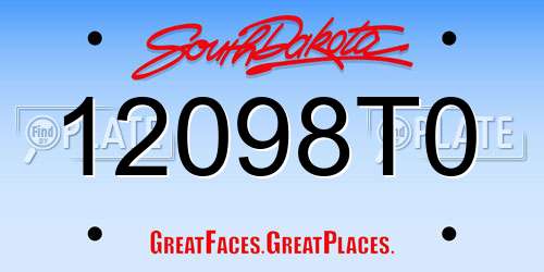 12098T0 South Dakota License Plate