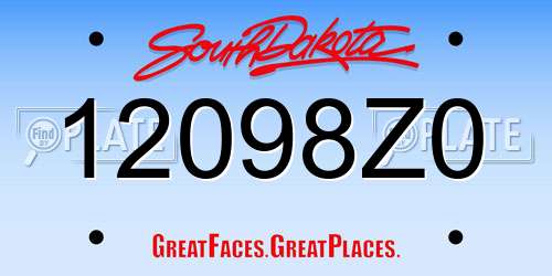 12098Z0 South Dakota License Plate