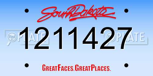 1211427 South Dakota License Plate