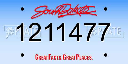 1211477 South Dakota License Plate