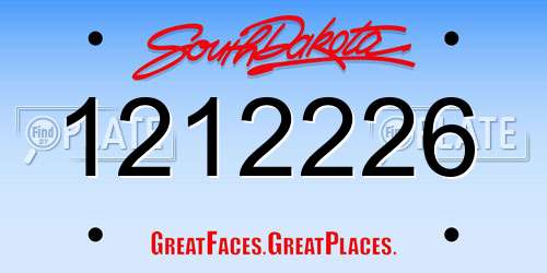 1212226 South Dakota License Plate