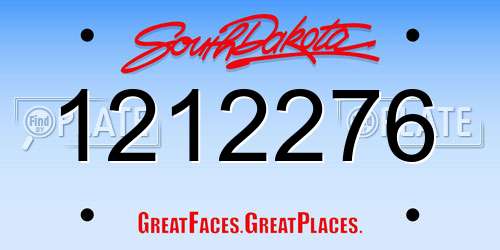 1212276 South Dakota License Plate