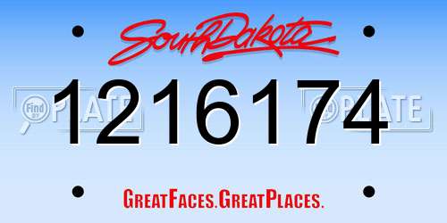 1216174 South Dakota License Plate
