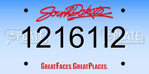 12161I2 South Dakota License Plate
