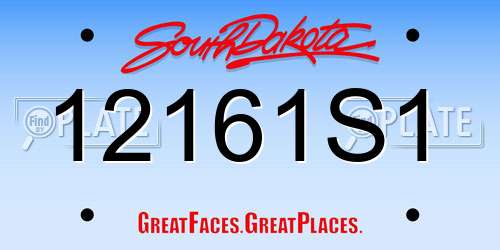 12161S1 South Dakota License Plate