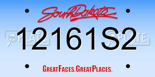 12161S2 South Dakota License Plate