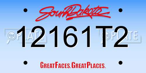 12161T2 South Dakota License Plate