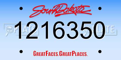 1216350 South Dakota License Plate