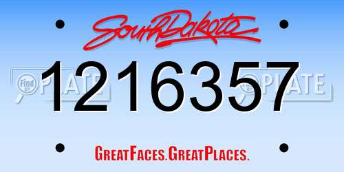 1216357 South Dakota License Plate