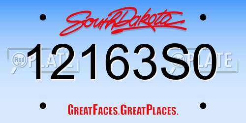 12163S0 South Dakota License Plate