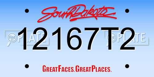 12167T2 South Dakota License Plate