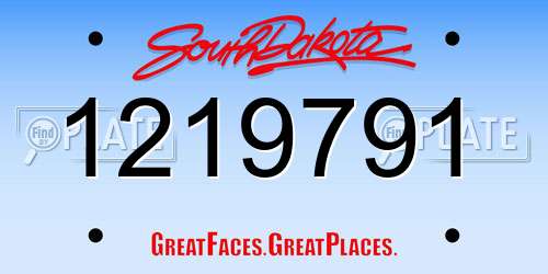 1219791 South Dakota License Plate