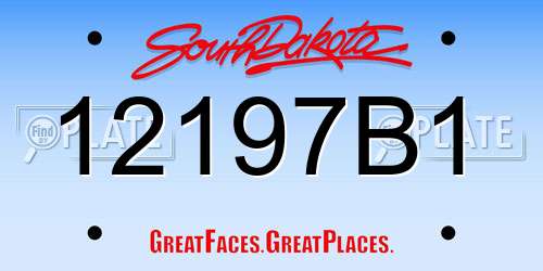 12197B1 South Dakota License Plate