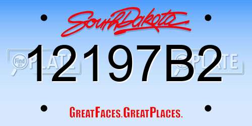 12197B2 South Dakota License Plate