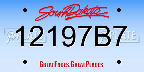 12197B7 South Dakota License Plate