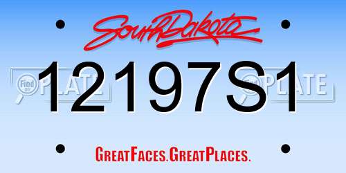 12197S1 South Dakota License Plate