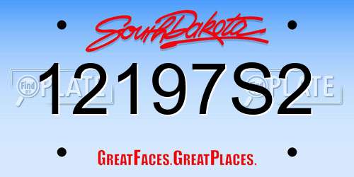 12197S2 South Dakota License Plate